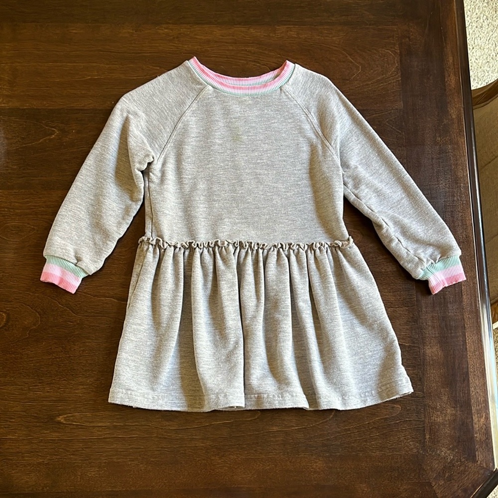 Little Sleepies Gray Dress with Pink and Green Accents